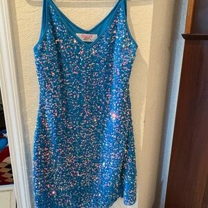Dazzling Blue Sequin Mini Dress